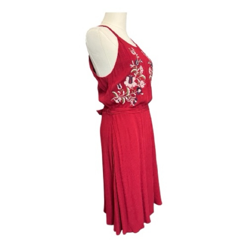 🍷✨ EUC KUT FROM THE KLOTH ‘Elise’ Burgundy Embroidered Halter Dress | Sz 6 - Picture 3 of 6